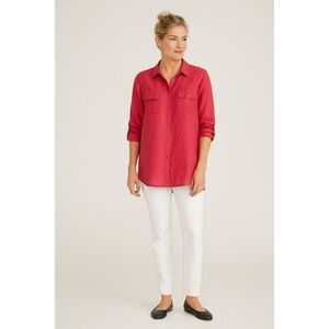 Lucky Brand Pink Long Sleeve Button Front Blouse, Size L